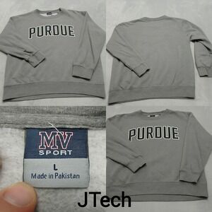 Vintage Purdue Sweatshirt Mens Large MV Sport Gray Crewneck Fleece Pullover 90s‎